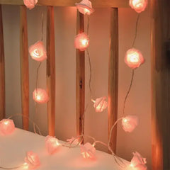 PATPAT LED Foam Flower Fairy Lights with Battery, USB, and Remote Control - Ideal for Valentine's Day, Weddings, and Festive Decorations pink