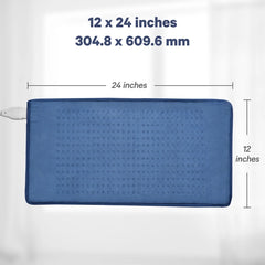 MARNUR Heating Pad, Large Size 12''x24'' with 4 Heat Settings, Auto Shut-off - Blue