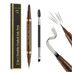 MAKI YIKA Microblading Eyebrow Pencil, Waterproof Eyebrow Pen with 4 Tip Brow Pen and Precise Brow Pencil to Create Natural Hair-Like Brows with Dual-ended Eyebrow Brush