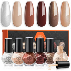 Modelones Mini Glitter Nail Polish Kit (6 Colors) – Long Lasting Quick Dry Formula – Manicure DIY Gift Set for Girls