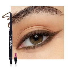FeiCuiYun Light Brown Pencil Eyeliner for Women, Smudge Proof Waterproof, Eye Makeup with Built In Sharpener and sponge brush head