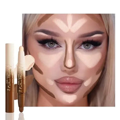 FeiCuiYun Dual Ended 2 in 1 Cream Contour & Highlighter Stick Makeup For Face & Body Waterproof, Long Lasting, Suitable for All Skin Tones
