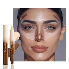 FeiCuiYun Dual Ended 2 in 1 Cream Contour & Highlighter Stick Makeup For Face & Body Waterproof, Long Lasting, Suitable for All Skin Tones