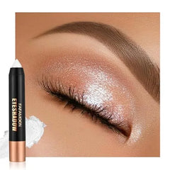 FeiCuiYun Monochrome Cream Glitter Shimmer Eye Shadow Stick Palette makeup 2 in 1 Eyeshadow & Eyeliner Pencil for Women Waterproof, Sombras Para Ojos