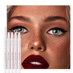 FeiCuiYun 4Pcs Freckle Stamp Pen, Chestnut Fake Freckle Stamp Makeup Tool, Faux Freckle Stamp, Waterproof & Long Lasting Lifelike Sunkissed Face Freckle Makeup