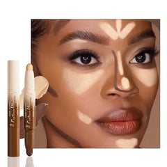 FeiCuiYun Dual Ended 2 in 1 Cream Contour & Highlighter Stick Makeup For Face & Body Waterproof, Long Lasting, Suitable for All Skin Tones