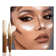 FeiCuiYun Dual Ended 2 in 1 Cream Contour & Highlighter Stick Makeup For Face & Body Waterproof, Long Lasting, Suitable for All Skin Tones
