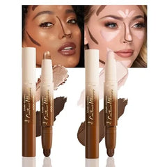 FeiCuiYun Dual Ended 2 in 1 Cream Contour & Highlighter Stick Makeup For Face & Body Waterproof, Long Lasting, Suitable for All Skin Tones