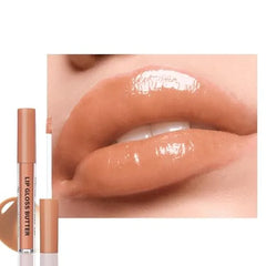 FeiCuiYun Brown Nourishing Lip Plumper Gloss, Warm Brown Moisturizing High Shine Nude Lip Glow Oil, Long Wear Hydration Mini Liquid Lipstick Makeup, Fresh Lightweight Glossy Plumping Lip Gloss for Women