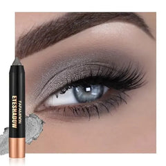 FeiCuiYun Monochrome Cream Glitter Shimmer Eye Shadow Stick Palette makeup 2 in 1 Eyeshadow & Eyeliner Pencil for Women Waterproof, Sombras Para Ojos