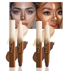 FeiCuiYun Dual Ended 2 in 1 Cream Contour & Highlighter Stick Makeup For Face & Body Waterproof, Long Lasting, Suitable for All Skin Tones