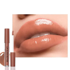 FeiCuiYun Brown Nourishing Lip Plumper Gloss, Warm Brown Moisturizing High Shine Nude Lip Glow Oil, Long Wear Hydration Mini Liquid Lipstick Makeup, Fresh Lightweight Glossy Plumping Lip Gloss for Women