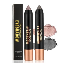 FeiCuiYun Monochrome Cream Glitter Shimmer Eye Shadow Stick Palette makeup 2 in 1 Eyeshadow & Eyeliner Pencil for Women Waterproof, Sombras Para Ojos