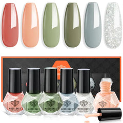 Modelones Mini Glitter Nail Polish Kit (6 Colors) – Long Lasting Quick Dry Formula – Manicure DIY Gift Set for Girls