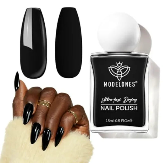 Modelones Quick Dry Nail Polish, Lacquer & Treatment (15ml) – Long Lasting High Shine Strengthener – Available in Various Colors & Finishes