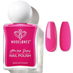 Modelones Quick Dry Nail Polish, Lacquer & Treatment (15ml) – Long Lasting High Shine Strengthener – Available in Various Colors & Finishes