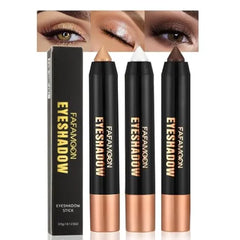FeiCuiYun Monochrome Cream Glitter Shimmer Eye Shadow Stick Palette makeup 2 in 1 Eyeshadow & Eyeliner Pencil for Women Waterproof, Sombras Para Ojos