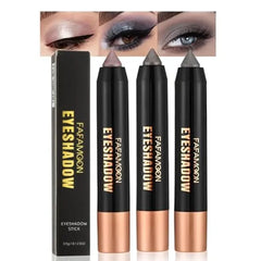 FeiCuiYun Monochrome Cream Glitter Shimmer Eye Shadow Stick Palette makeup 2 in 1 Eyeshadow & Eyeliner Pencil for Women Waterproof, Sombras Para Ojos