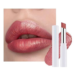 FeiCuiYun Nude Brown Shimmer Metallic Moisturizing Glow Plumping Lipstick Makeup, Lipstick with Metallic 3D Shine Lightweight Hydrating Formula, Glitter Lip Gloss Stain Long Lasting Waterproof