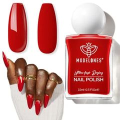 Modelones Quick Dry Nail Polish, Lacquer & Treatment (15ml) – Long Lasting High Shine Strengthener – Available in Various Colors & Finishes