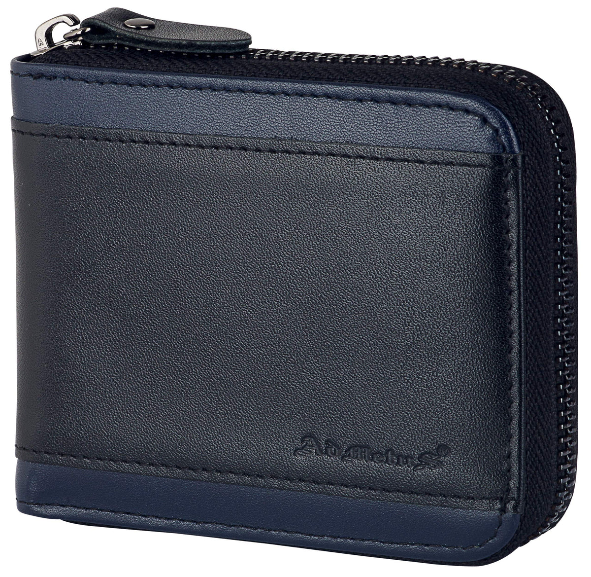 Admetus Mens RFID Blocking Wallets Zipper Leather Wallet for Men Bifold RFID Card Holder, Black-23, M