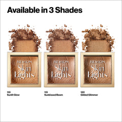 Revlon Skinlights Prismatic Powder Bronzer, Translucent-to-Buildable Coverage, Sunlit Glow (110), 0.28 Oz