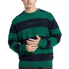 GUESS JEANS Men's Stripe Logo Sweater