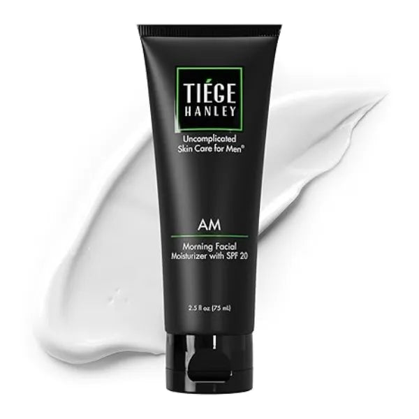 Tiege Hanley Mens Face Moisturizer, Morning Facial Moisturizer with SPF 20  Men's Face & Skin Care Cream for Long Lasting Hydration Promotes Even Skin Tone, Safe for Sensitive Skin .