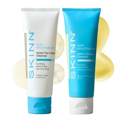 SKINN Daily Face Wash, Green Tea + Mint Cleanser, 4oz - Gentle Exfoliating Facial Cleanser for All Skin Types - Formulated with Antioxidant & Botanical Oils & Salicylic Acid