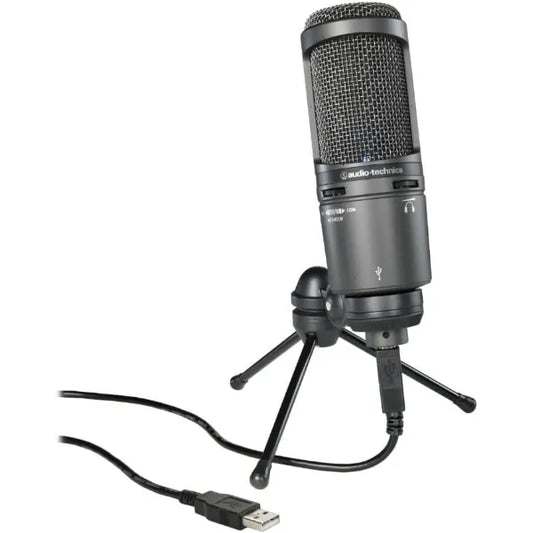 Audio-Technica AT2020 & AT2020USB+ Cardioid Condenser USB Microphone, with Built-in Headphone Jack & Volume Control, Perfect for Content Creators