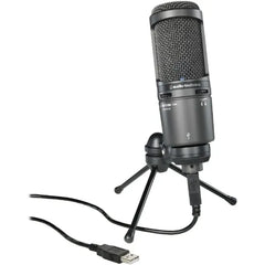 Audio-Technica AT2020 & AT2020USB+ Cardioid Condenser USB Microphone, with Built-in Headphone Jack & Volume Control, Perfect for Content Creators
