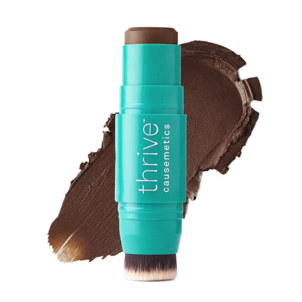 Thrive Causemetics Triple Threat Color Stick: Cream Bronzer & Contour Stick with Vitamin E, Evening Primrose Oil, Waterproof Smudge Proof Face Makeup Formula