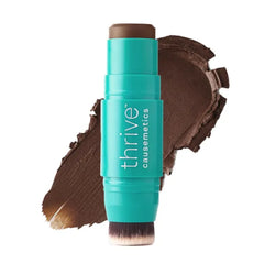Thrive Causemetics Triple Threat Color Stick: Cream Bronzer & Contour Stick with Vitamin E, Evening Primrose Oil, Waterproof Smudge Proof Face Makeup Formula