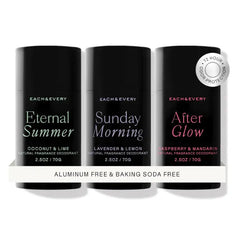 Each & Every Aluminum Free Deodorant for Men & Women - All Natural Deodorant for Sensitive Skin, EWG Verified - Clean, Baking Soda Free, Plant-Based Fragrance, (3 Pack, 2.5oz)