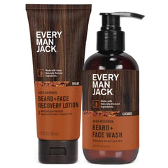 Every Man Jack Men's Beard + Face Wash & Lotion Set, Naturally Cleanse and Condition Your Beard & Skin, Paraben Free