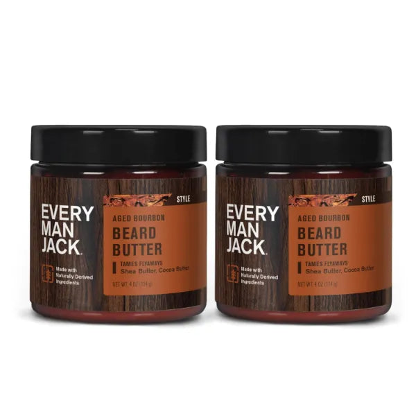 Every Man Jack Beard Butter - Hydrates and Styles Dry, Unruly Beards While Relieving Itch - Naturally Derived with Shea Butter and Coconut Oil - 4-ounce