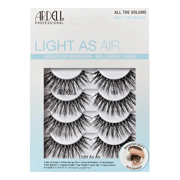 Ardell Light As Air 521 Lashes - Lightweight Natural False Eyelashes, Soft and Comfortable, 4 Pairs