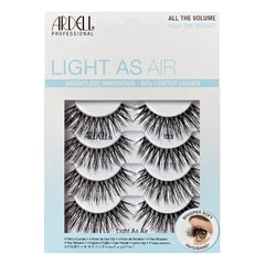 Ardell Light As Air 521 Lashes - Lightweight Natural False Eyelashes, Soft and Comfortable, 4 Pairs