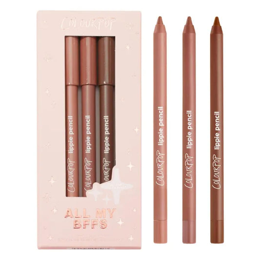 ColourPop All My BFFs Lippie Lip Pencil Kit - High-Pigment, Long-Lasting & Sharpenable Lip Liner with High-Impact Color - (3 Count)