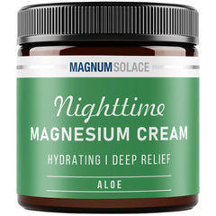 Magnum Solace Magnesium Lotion Nighttime Magnesium Cream Apply to Legs, Arms or Chest Topical Magnesium Chloride USA Made and Safe for Kids