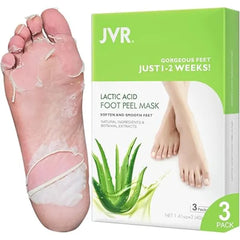 JVR Foot Peel Mask 3 Pairs Exfoliating Peeling Callus Remover, Repairs Cracked Heels & Dry Skin, for Smoother and Softer Feet