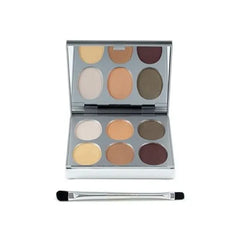 Jerome Alexander New Again Eyeshadow Palette & Brush, 6 Buildable & Blendable Micronized Powder Shades
