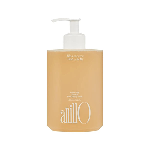 ANILLO Amber528 & Shower Time Body Wash Duo 450ml × 2 – Vegan Sulfate-Free Hydrating Cleanser Set | Yuzu Amber + Blue Agave Ceramide | Paraben & Silicone-Free Korean Body Wash