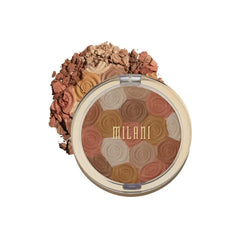 Milani Illuminating Face Powder Cruelty-Free Highlighter, Blush & Bronzer in One Compact to Shape, Contour & Highlight