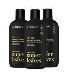 ATTITUDE Men’s 2-in-1 Shampoo & Conditioner – Volumizing, Scalp Care, Strengthening & Nourishing Hair Formulas with Natural Ingredients - 14 fl oz