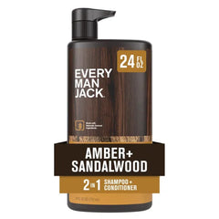 Every Man Jack 2-in-1 Daily Shampoo + Conditioner | Nourishing For All Hair Types, Naturally Derived, Cruelty-Free Shampoo and Conditioner Set for Men - 24oz