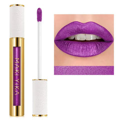 MAKI YIKA Metallic Pink Lipstick Long Lasting Hot Pink Lipsticks for Women, High Shine Glitter Lipstick No Smudge Transferproof Liquid Lip Gloss