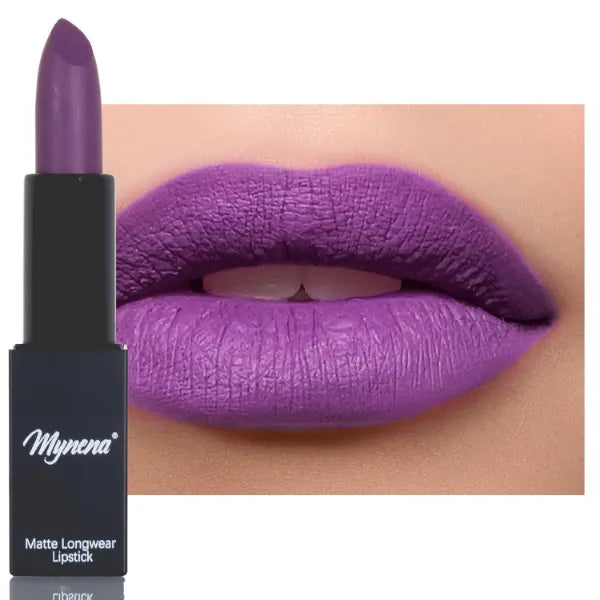Mynena Bullet Matte Lipstick | Lightweight Super Soft Dry Finish Lip Bar | Cruelty-Free Vegan Sensitive Skin Safe | High Pigment Longwear Lip Stick