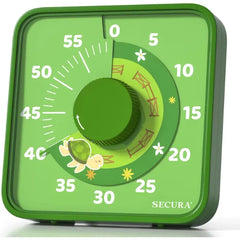 Secura 60-Minute Visual Countdown Timer, 7.5-Inch Magnetic Mechanical Classroom & Kitchen Timer for Kids and Adults