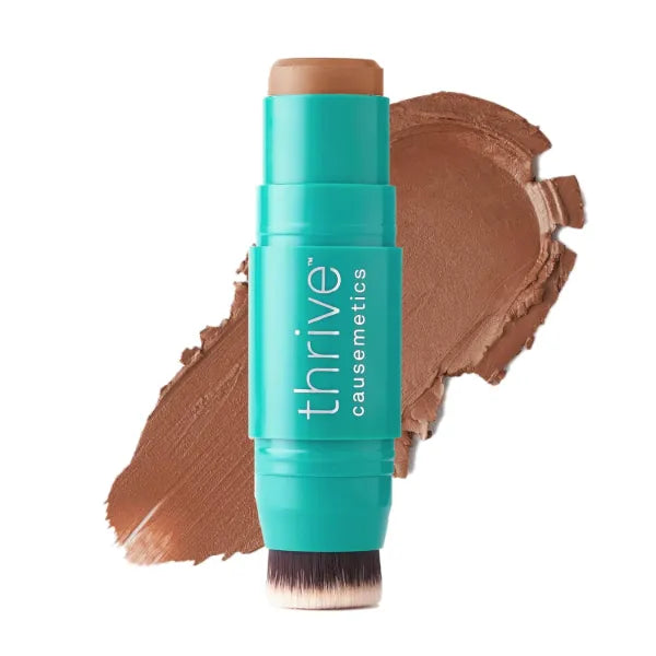Thrive Causemetics Triple Threat Color Stick: Cream Bronzer & Contour Stick with Vitamin E, Evening Primrose Oil, Waterproof Smudge Proof Face Makeup Formula